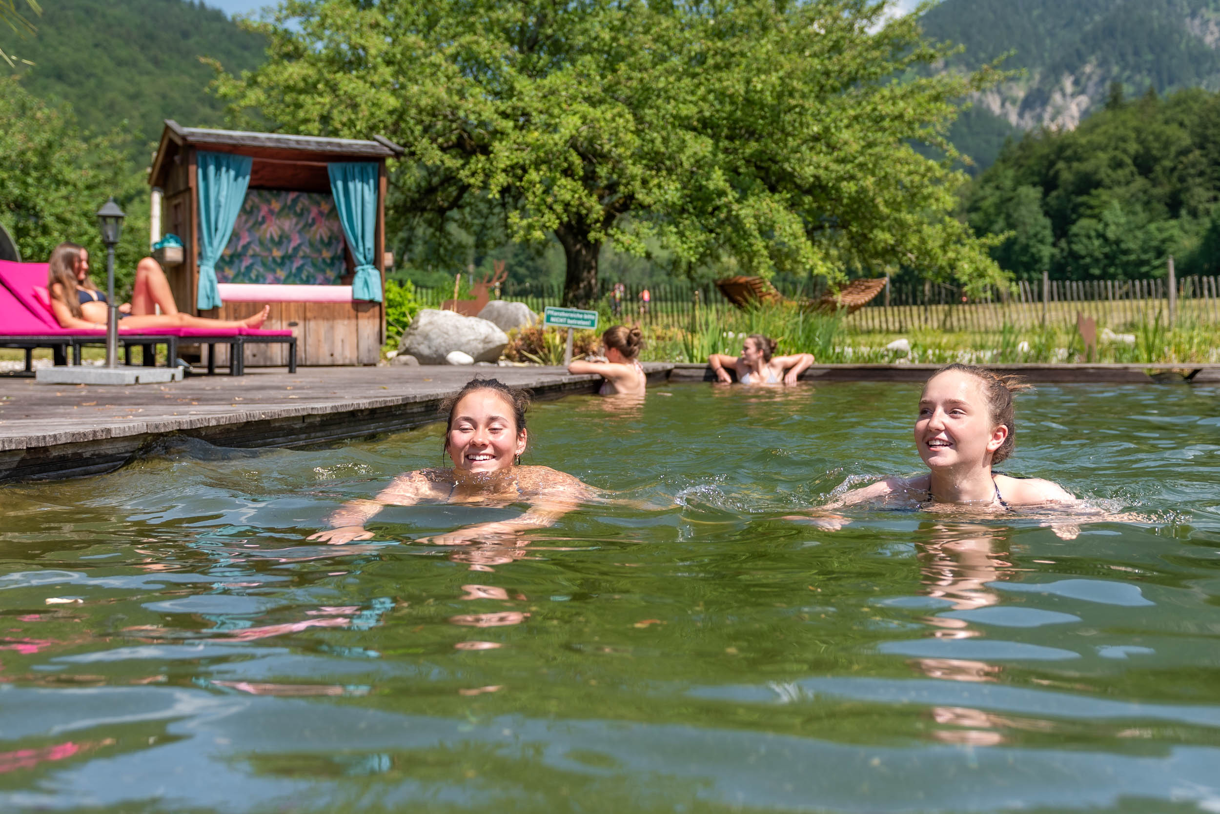 Schwimmteich am Tegernsee im Gästehaus in Rottach-Egern