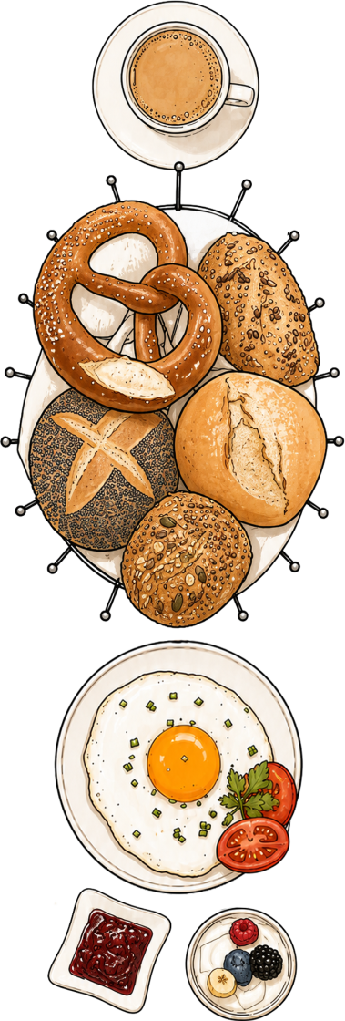 Illustration Frühstück in Rottach-Egern am Tegernsee
