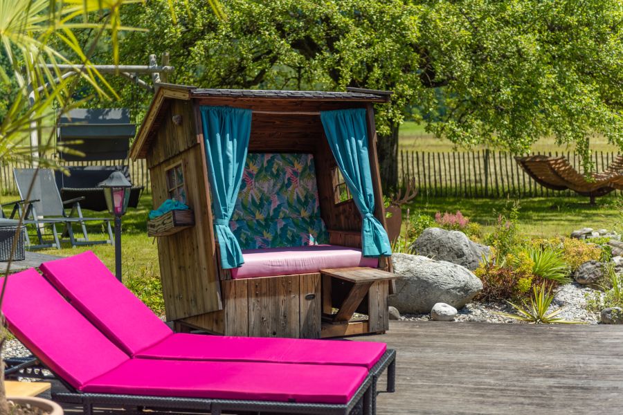 Strandkorb in Rottach-Egern am Tegernsee beim Gutsfelder Hof